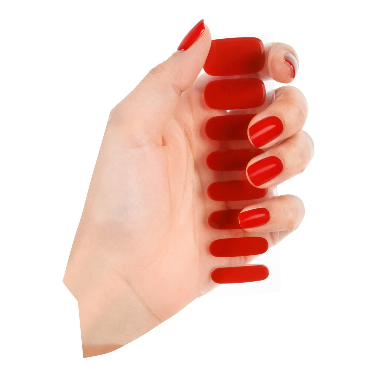 NailKind The Gel Wraps Bad Habbit red on hand