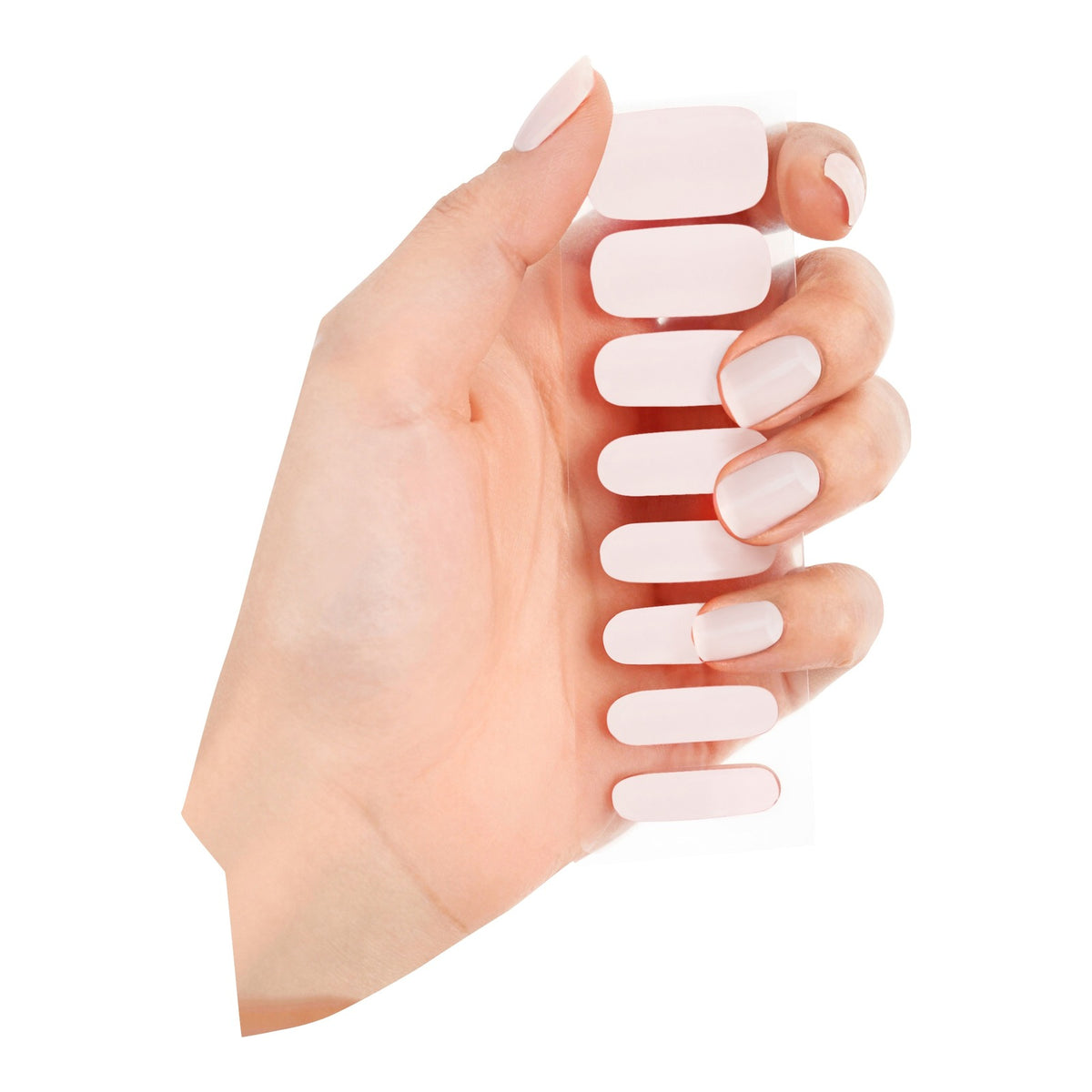 NailKind The Gel Wraps First Blush pink on hand